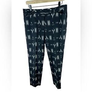White House Black Market women’s black white print slim ankle dress pants 10R